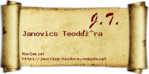 Janovics Teodóra névjegykártya